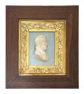 An English Framed Wax Bust