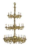 A Dutch Baroque Style Brass Oversized Chandelier