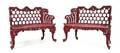 A Pair of Victorian Wrought Iron Benches