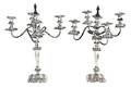 A Pair of American Silverplate FiveLight Candelabra Gorham