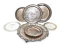 A Collection of Five Silverplate Trays