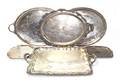 A Collection of Six Silverplate Trays