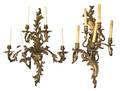 A Pair of Louis XV Style Gilt Metal FiveLight Sconces