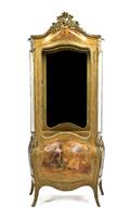 A Louis XV Style Gilt Bronze Mounted and Vernis Martin Decorated Vitrine