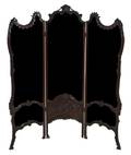 A Louis XV Style Carved Mahogany ThreePanel Floor Screen