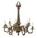 A Louis XV Style Bronze TwelveLight Chandelier