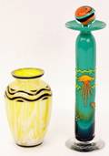 Two Pieces of Art Glass One Gilvey