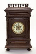 A Continental Walnut Mantel Clock L Charvet Aine  Cie