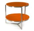 A Contemporary Glass and Steel Occasional Table