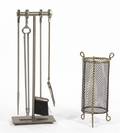 A Contemporary Steel Fireplace Tool Set