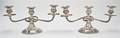 A Pair of American Silver ThreeLight Candelabra Gorham