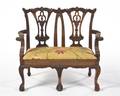 A Chippendale Style Double Back Childs Settee