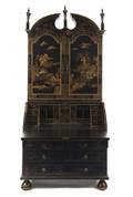 A Continental Gilt and Lacquered Secretaire