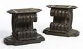 A Pair of Carved Wood Pedestal Tables