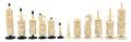 An Asian Carved Bone Chess Set