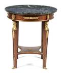 An Empire Mahogany and Gilt Bronze Mounted Gueridon
