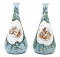 A Pair of Continental Enameled Glass Vases