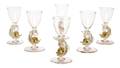 A Set of Six Venetian Glass Cordials