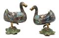 A Pair of Chinese Cloisonne Ducks