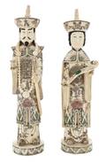 A Pair of Chinese Carved Bone Figures