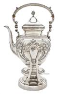 An American Sterling Silver Teapot and Burner Frank M Whiting  Company