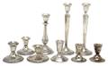 Nine American Sterling Silver Candlesticks