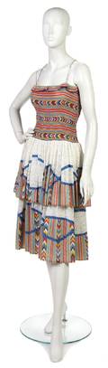 A Koos van den Akker Aztec Motif Patchwork Dress