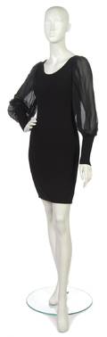 An Yves Saint Laurent Black Knit Dress