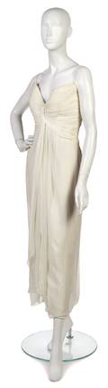 A Bob Mackie OffWhite Silk Evening Gown