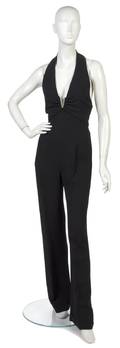 A Valentino Black Crepe Halter Jumpsuit