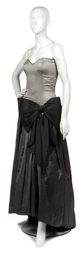 An Ungaro Couture Grey Silk Evening Gown