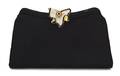 A Judith Leiber Black Satin Evening Bag