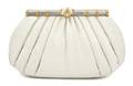 A Judith Leiber White Lizardskin Bag