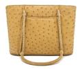 A Judith Leiber Tan Ostrich Bag