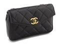 A Chanel Black Quilted Leather Belt Bag