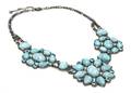 A Turquoise Cabochon and Rhinestone Necklace