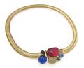 A Hattie Carnegie Goldtone and Poured Glass Necklace