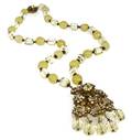 A Miriam Haskell Green Crystal Floral Necklace