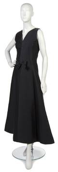 A Balenciaga Couture Black Silk Evening Gown