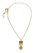 An 18 Karat Yellow Gold Diamond Cultured Pearl and Multi Gem Adjustable Necklace Bulgari
