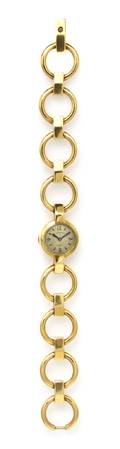 An 18 Karat Yellow Gold Vintage Wristwatch Hermes Circa 1940