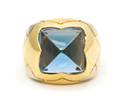An 18 Karat Gold and Blue Topaz Ring Bulgari
