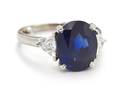 A Platinum Sapphire and Diamond Ring