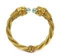An 18 Karat Yellow Gold and Emerald Bangle Bracelet Ilias Lalaounis for Zolotas