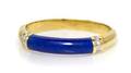 An 18 Karat Yellow Gold Lapis Lazuli and Diamond Bangle Bracelet