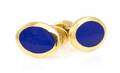A Pair of 18 Karat Yellow Gold and Lapis Lazuli Cufflinks