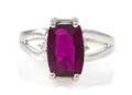A 14 Karat White Gold Rubellite Tourmaline and Diamond Ring