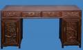 92 Antique Carved Oriental Desk
