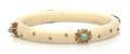 An Ivory Yellow Gold and Turquoise Bangle Bracelet