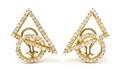 A Pair of 18 Karat Yellow Gold and Diamond Earclips